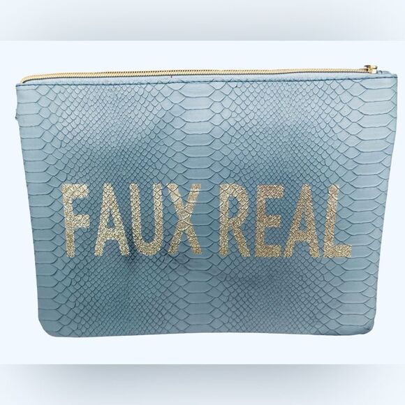 FAUX REAL BLUE SNAKESKIN WRISTLET - Picture 3 of 6